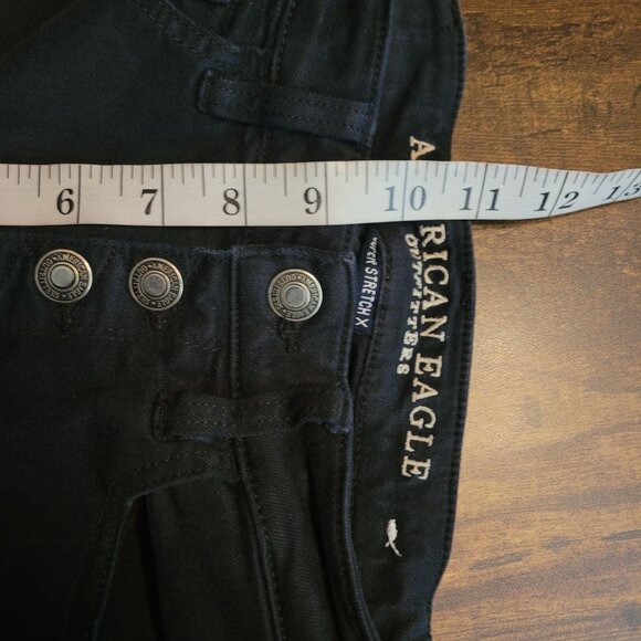 American Eagle Jeans 4 L Button Fly Jegging Super Hi Rise Super Stretchx Black - Picture 9 of 12